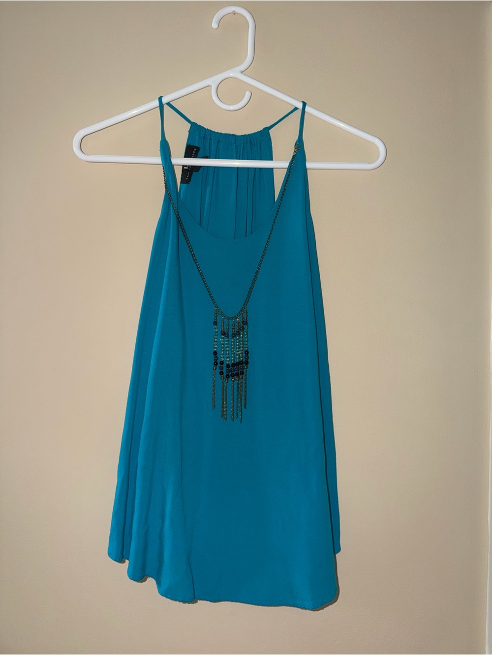 I.N. San Francisco Teal Halter Camisole